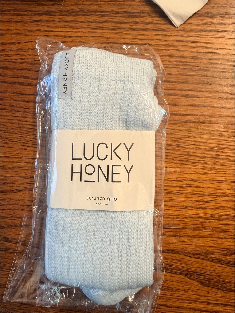 Lucky Honey Scrunch Grip Socks Light Blue One Size